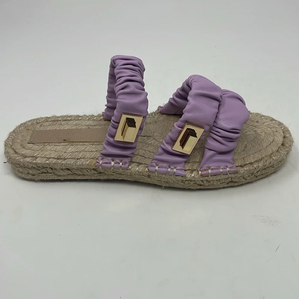 ASOS Design Purple Slip-On Double Scrunchie Strap Flat Espadrille Sandals Size 7